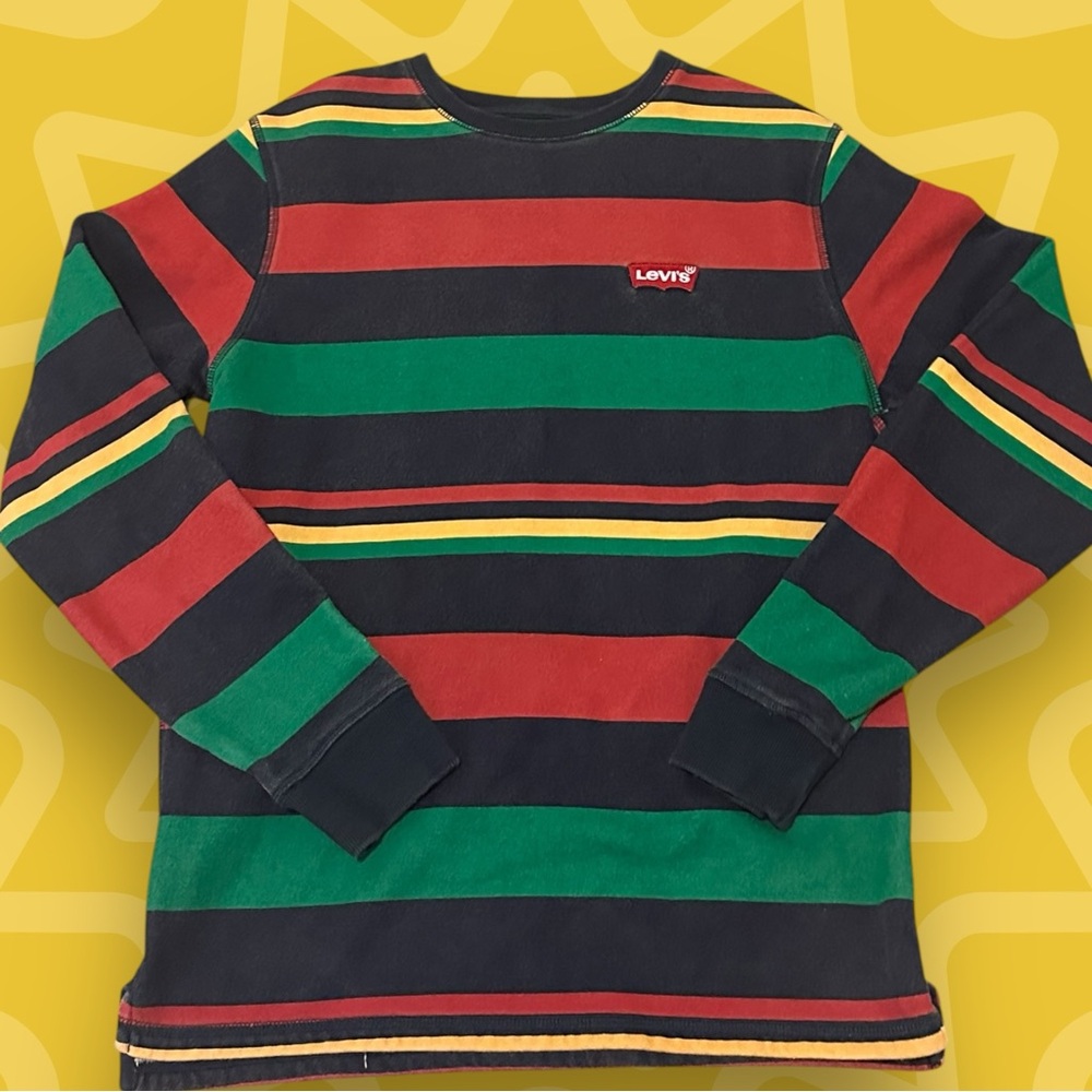 Levi's Reteo Multicolor Striped Crewneck Sweatshirt, Size Small